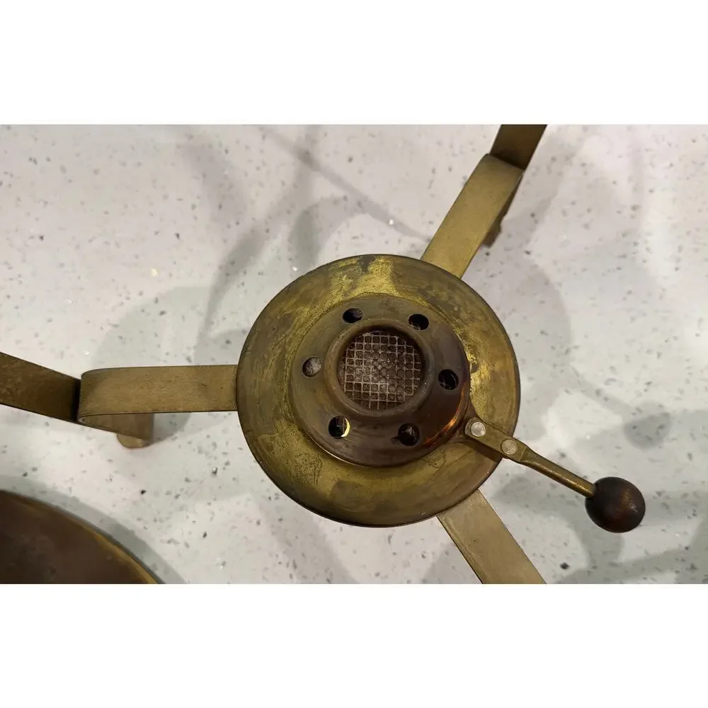 Vintage Brass/Stainless Double Boiler Pan with heating stand